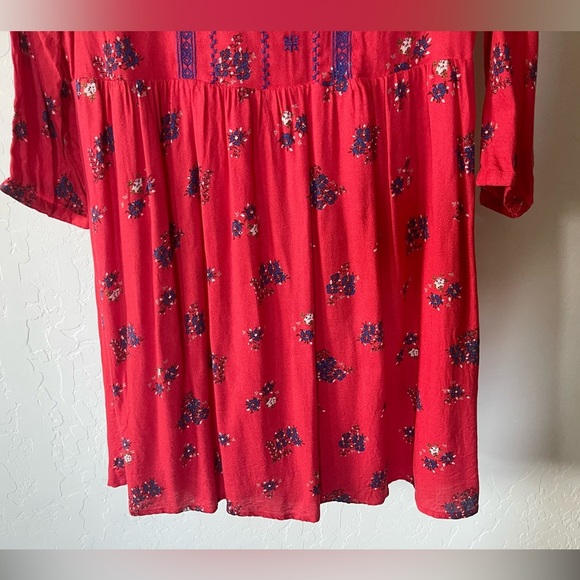 Old Navy| Women’s Boho Red Embroidered Floral Dress, Size Small••• - Picture 3 of 10